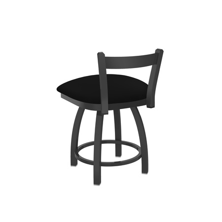 Holland Bar Stool Co 18" Low Back Swivel Vanity Stool, Pewter Finish, Black Vinyl Seat 82118PWBlkVinyl